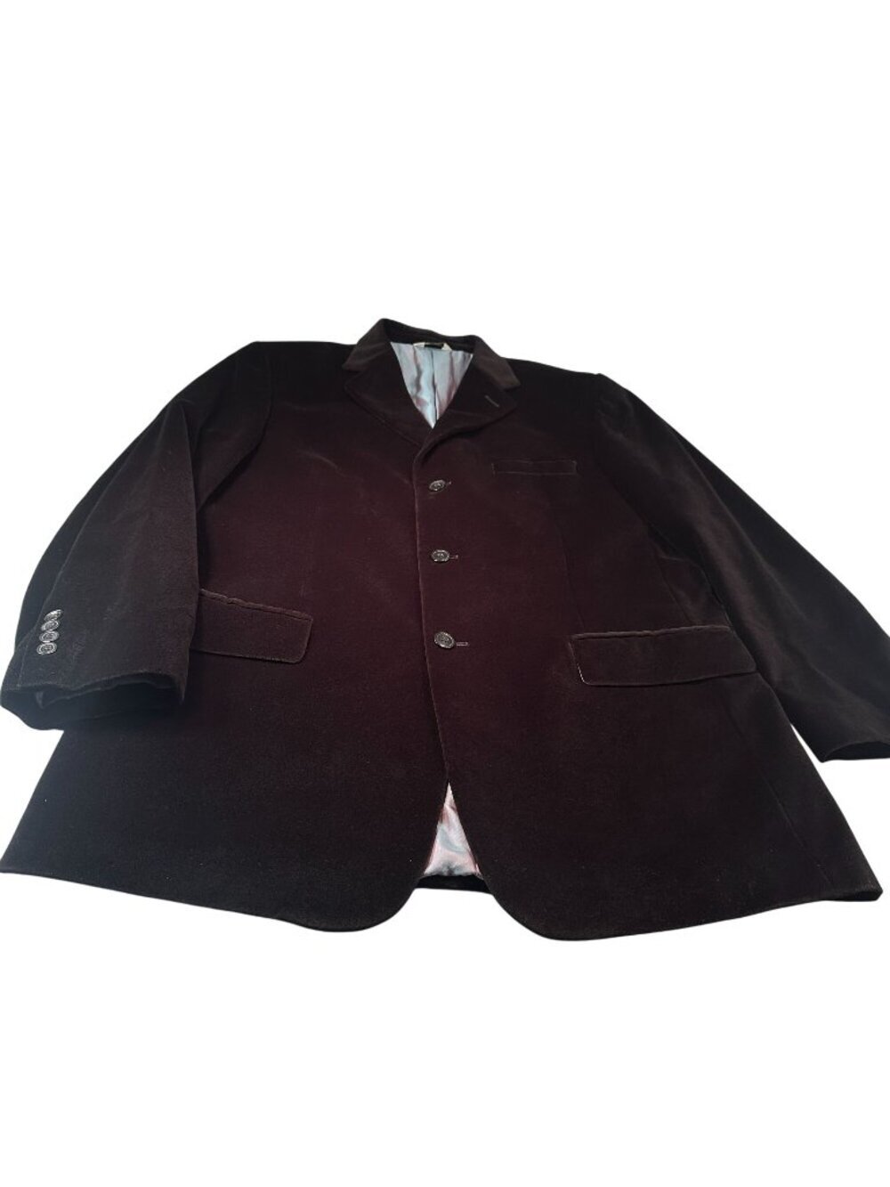Wilke Rodriguez Single Breasted Mens Blazer 3 Button Velvet Sports Coat Jacket